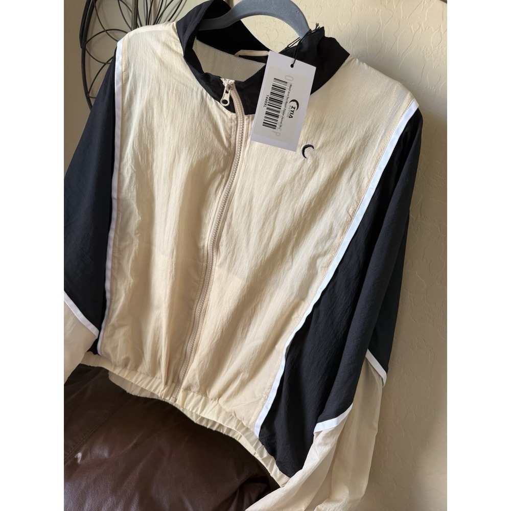Zyia Active Tan and Black Block Windbreaker‎ Jacket Womens Size XL Lightweight - Picture 2 of 4